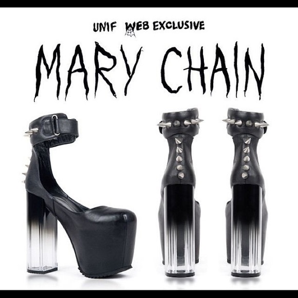 UNIF marychain black studs platform maryjane goth - Picture 2 of 8